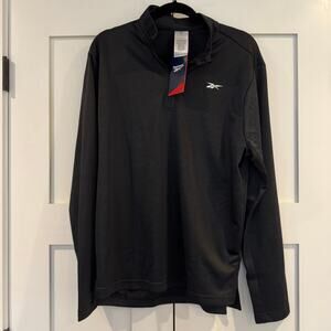 Reebok Men's Black Quarter Zip Up Pullover Size Large NEW Athletic Athleisure